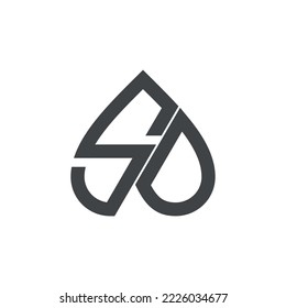 Diseño de logotipo minimalista plano de las letras SD