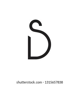letters sd simple hanger design logo vector