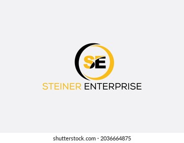  letters SE Abstract logo design template 