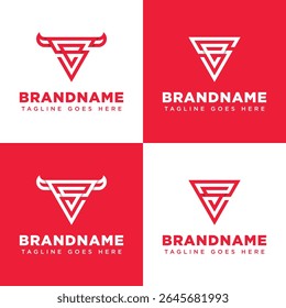 Letters SE ES Bull Triangle Logo, symbolizing strength, ambition, and stability