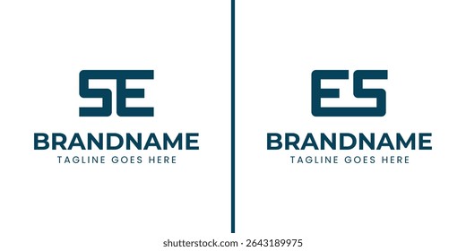 Letters SE and ES Monogram Logo Set, suitable for any brand with ES or SE initials