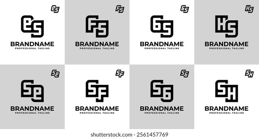 Letters SE ES SF FS SG GS SH HS Monogram Logo Set