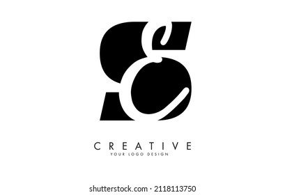 Letters SE logo with a minimalist design. Letters S and E with geometric and handwritten typography. Creative Vector Illustration with letters.