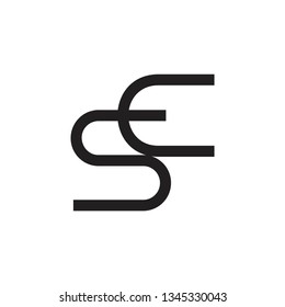 letters se simple linked line geometric logo vector