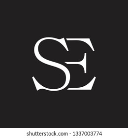 letters se simple linked logo vector