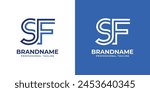 Letters SF Line Monogram Logo, suitable for business with SF or FS initials