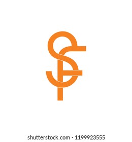 letters sf simple linked logo vector