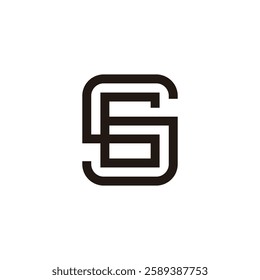 letters sg abstract simple geometric linear stripe logo vector 