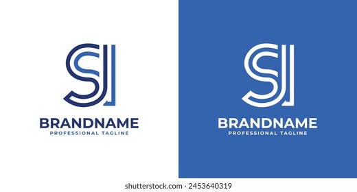 Letters SI Line Monogram Logo, suitable for business with SI or IS initials