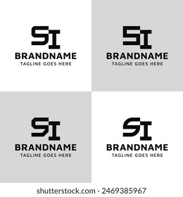 Letters SI Monogram Logo Set, suitable for any business with IS or SI initials