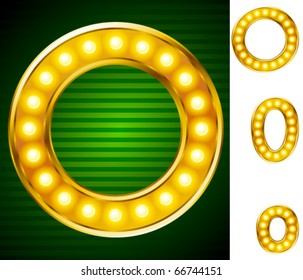 Letters for signs with lamps. Letter o