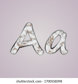 Letters with silver frame and marple texture