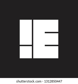 letters ie simple square geometric logo