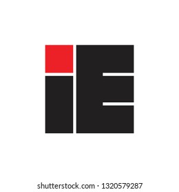 letters ie simple square geometric logo