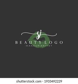 Letters SJ, Watercolor Lips, Premade Logo Design, Logo for Makeup Artist Business Branding, Blush Beauty Boutique Logo Design, Calligraphy Logo