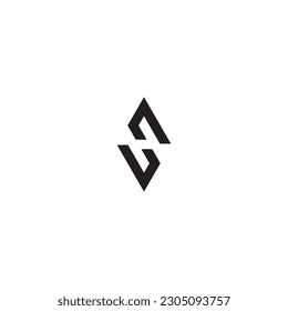 Letters SN negative space monogram logo design vector