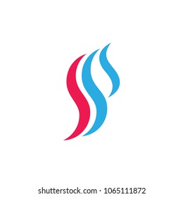 letters sp curves design logo vector