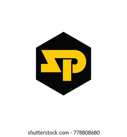 letters sp linked design logo