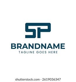 Letras Logotipo de Monograma SP, adequado para qualquer marca com iniciais PS ou SP