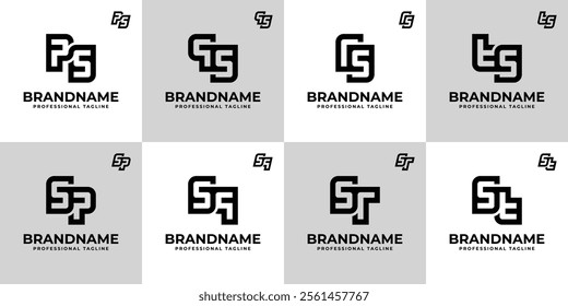 Letters SP PS SQ QS SR RS ST TC Monogram Logo Set