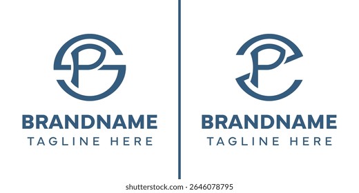 Letters SP and ZP Monogram Logo, suitable for any business with SP PS ZP PZ initials