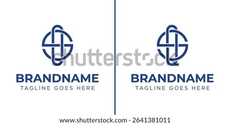 letters SO and SQ Monogram Saturn Logo, suitable for any business with OS SO QS SQ initials