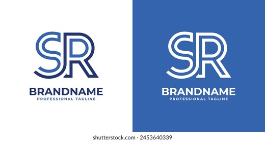 Letters SR Line Monogram Logo, suitable for business with SR or RS initials