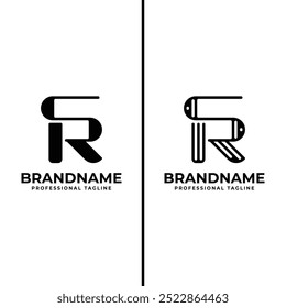 Letras Logotipo de Monograma SR, adequado para qualquer negócio com iniciais SR ou RS