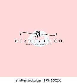 Letters SR, Watercolor Lips, Premade Logo Design, Logo for Makeup Artist Business Branding, Blush Beauty Boutique Logo Design, Calligraphy Logo