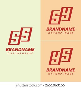 Letras SS SY YS Monograma Conjunto de Logotipos, adequado para qualquer negócio