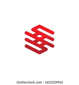 Letters SSS Triple S Hexagon Cube Box Logo