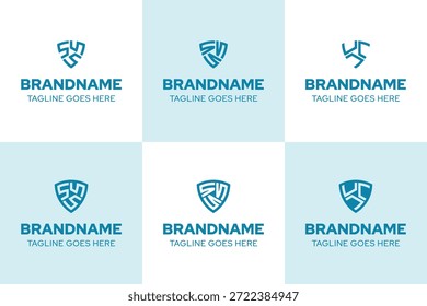 Letras SSS UUU Shield Logo Set, simbolizando a força, proteção e confiança
