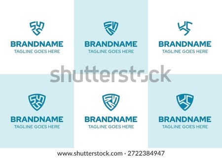 Letters SSS UUU Shield Logo Set, symbolizing strength, protection, and trust