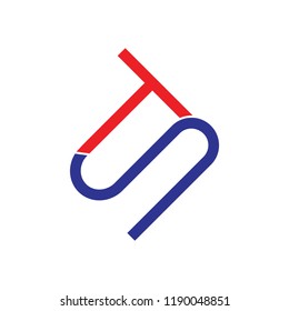 letters st linked geometric logo vector