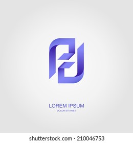 Letters stylized vector template design emblem logo, Business technology universal idea, Vector illustration Eps 10
