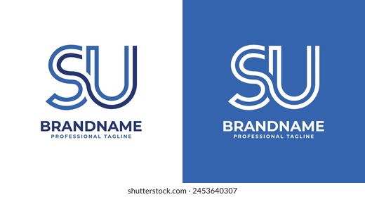 Letters SU Line Monogram Logo, suitable for business with SU or US initials