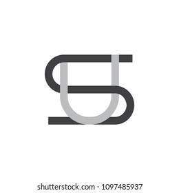letters su linked design logo vector