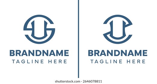 Letras SU e ZU Monogram Logo, adequado para qualquer negócio com iniciais SU US ZU UZ