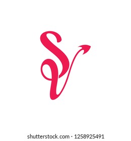 letters sv linked infinity ribbon design logo vector
