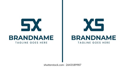 Letras SX e XS Monogram Logo Set, adequado para qualquer marca com iniciais XS ou SX