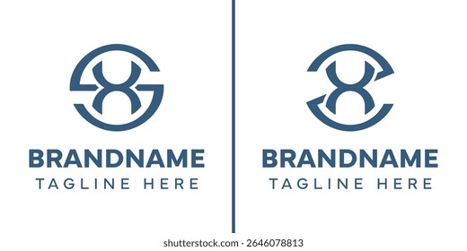 Letras SX e ZX Monogram Logo, adequado para qualquer negócio com iniciais SX XS ZX XZ
