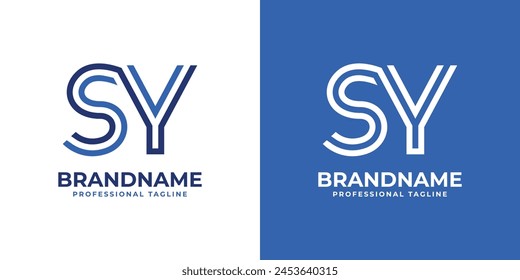 Letters SY Line Monogram Logo, suitable for business with SY or YS initials