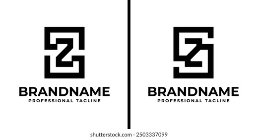 Letras SZ Monogram Logo, adecuado para cualquier negocio con iniciales ZS o SZ
