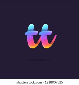 Letters T & T 3D logo, multi colour gradient letters icon vector template.
