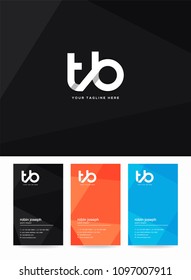 Letters T & B Joint logo, emblem or icon with business card vector template.
