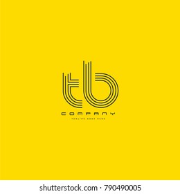 Letters T & B joint logo icon. Stroke letter vector element.