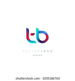 Letters T B, T & B logo, multi colour letters icon vector template.
