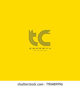 Letters T & C joint logo icon. Stroke letter vector element.
