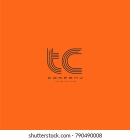Letters T & C joint logo icon. Stroke letter vector element.