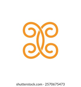 letters t c linked spiral vintage lines art simple decoration logo vector 